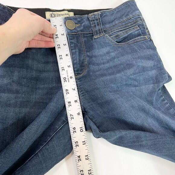 Democracy Ab Technology Skinny Jeans Womens 6 Blue Dark Wash Whiskered Bottom - Picture 5 of 9